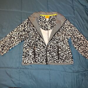 Ruby Rd. Monochrome Animal Print Bomber Jacket